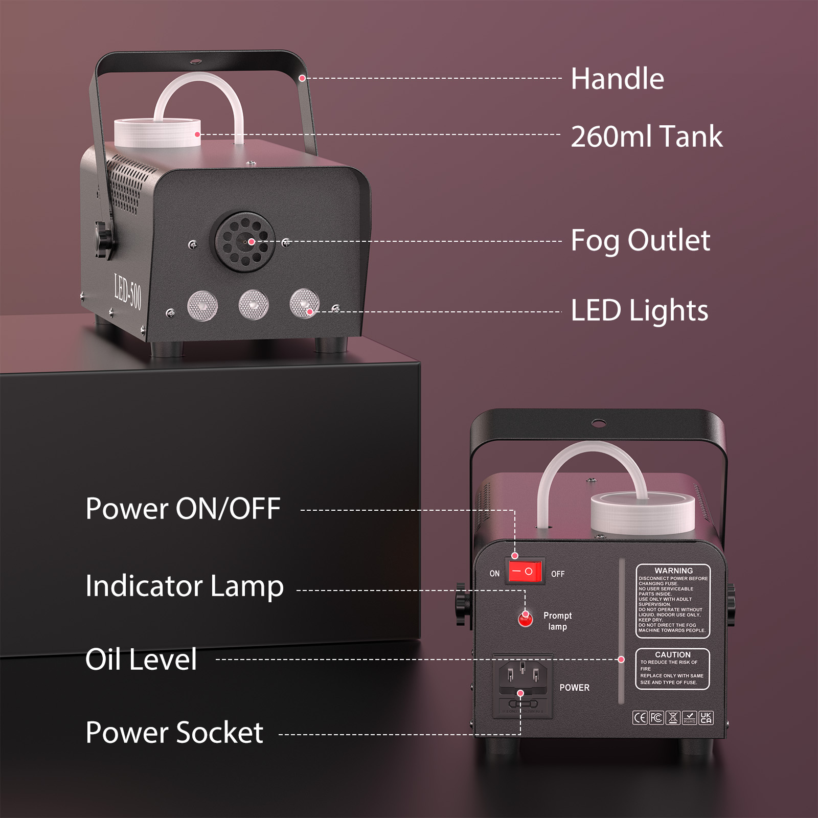 U'King 500W Smoke Machine RGB  - Smoke Stopper ulasan dan harga